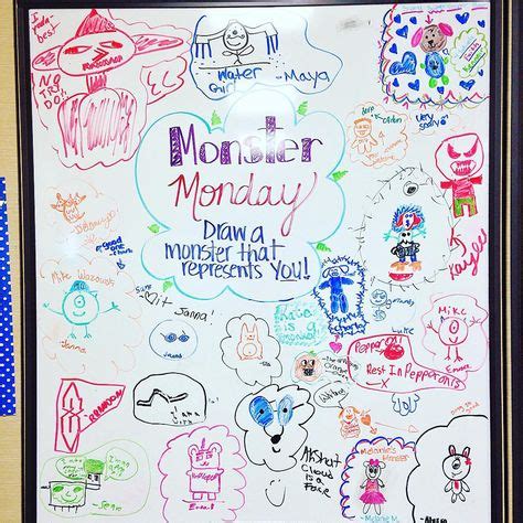 monday whiteboard message.